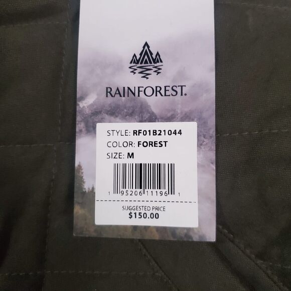 Rainforest HERITAGE MICRO OXFORD DIAMOND QUILTED SHERPA LINED VEST $150 - Picture 4 of 8